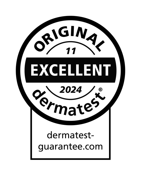 Derma Test guarantee seal, reads "Excellent: Original dermatest, 11 2024, dermatest-guarantee.com"